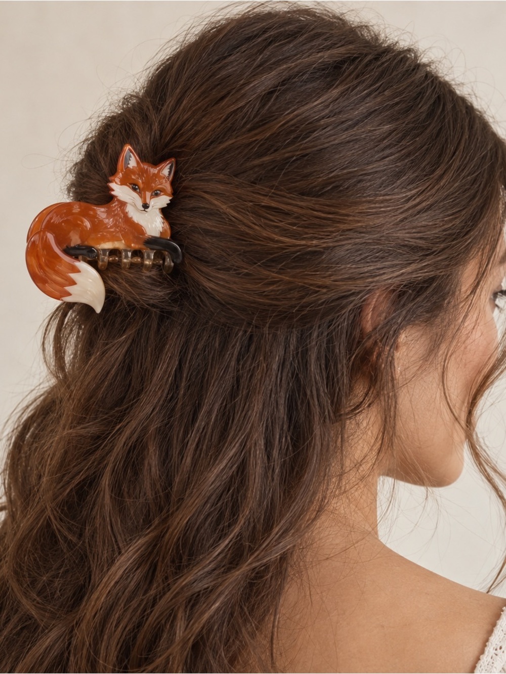 #913 NWT Free People Fox Animal Acetate Claw Hair Clip Rare